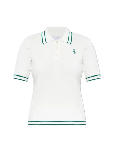 Lniana koszulka polo Sporty And Rich biała