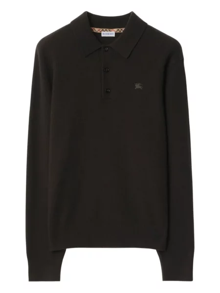 Polo Burberry cu broderie maro