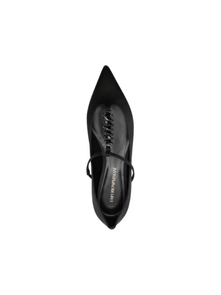Balerinki Emporio Armani skórzane czarne