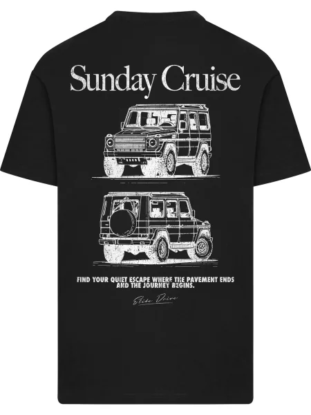 Mister Tee Tričko Sunday Cruise sivá čierna