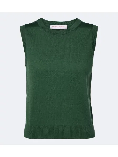 Top Carolina Herrera de mătase verde