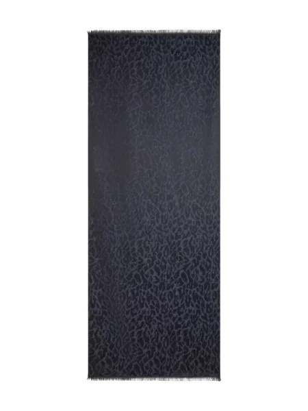 Fular Etro de lână cu imprimeu animal print negru