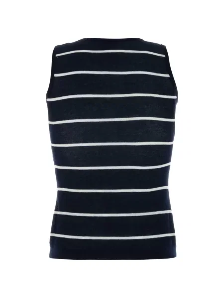 Top Balenciaga cu broderie albastru