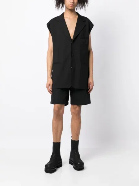 Jednořadé sako Raf Simons bez rukávů černé