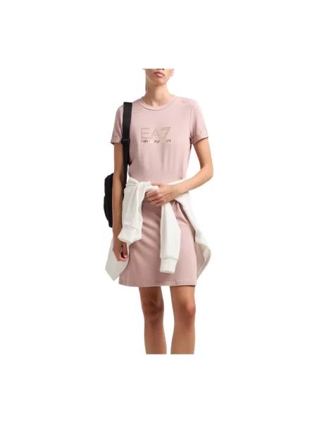 Šaty Emporio Armani Train Evolution W Dress Ss Fawn M růžové