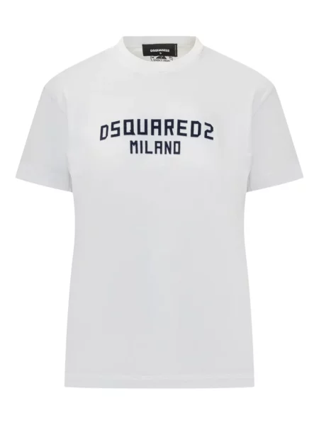 Tricou Dsquared2 cu broderie alb