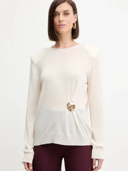 Simona Corsellini pulover de lână light bej