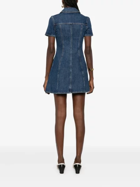 Rochie din denim Self-portrait de costum albastru
