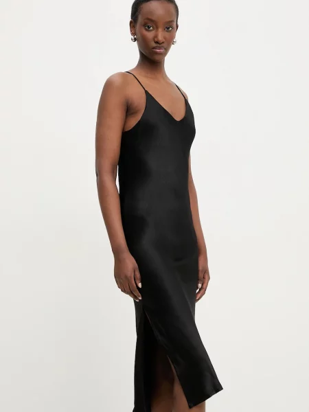 Answear Lab sukienka maxi dopasowana czarny