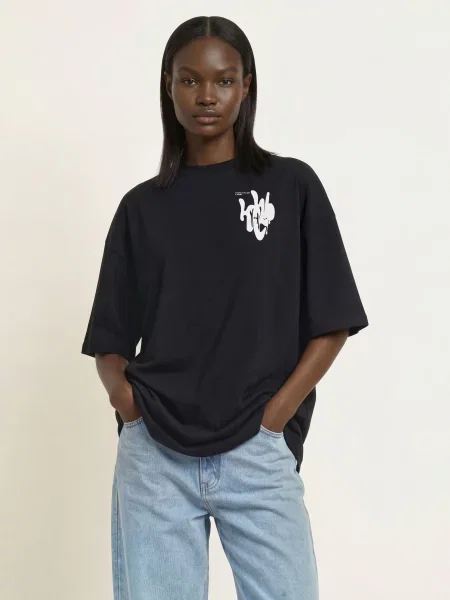 Karo Kauer Tričko Oversize černá bílá