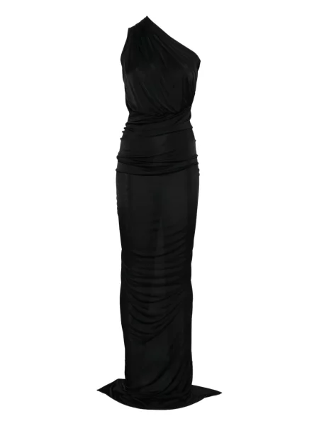 Rochie maxi Rick Owens Lilies cu un umăr gol negru