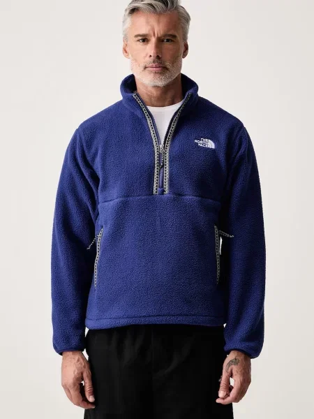 The North Face hanorac din polar pentru bărbați Fleeski zip albastru