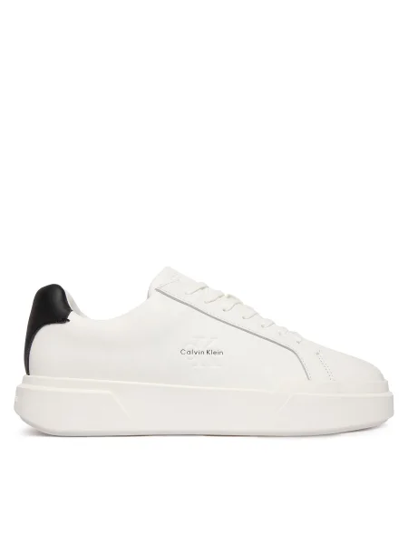 Calvin Klein Sneakersy Chunky Cupsole Laceup Lth biela