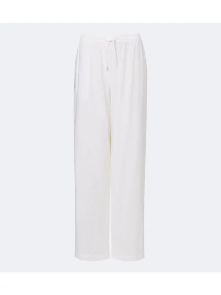Pantaloni The Row din poplin alb
