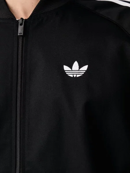 Класически суичър с цип Adidas Originals кепър черно