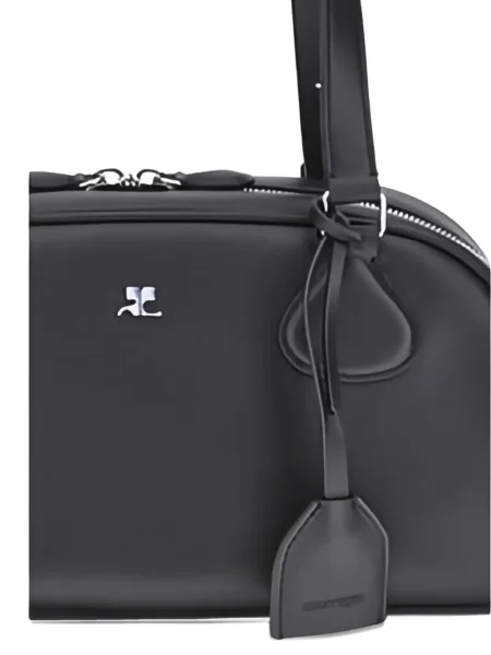 Geanta de piele Courreges din piele negru