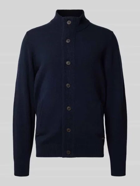Kardigan ze stójką Essential PATCH Barbour granatowy