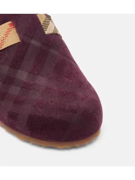 Saboți Burberry din piele de căprioară