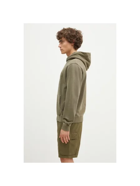 Bluza z kapturem Woolrich z kapturem z logo zielona