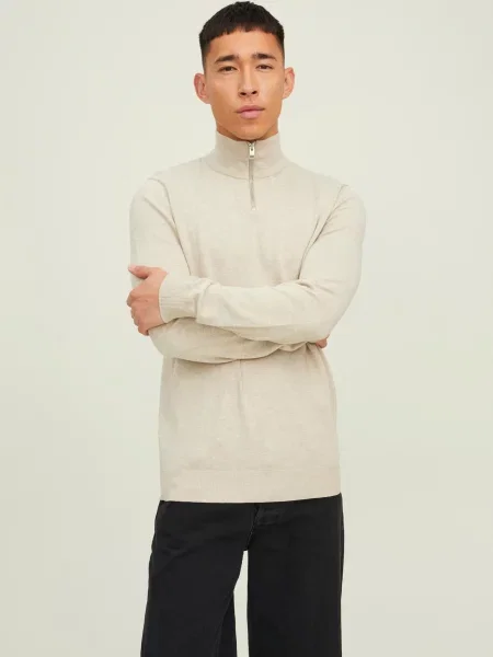 JACK & JONES Sveter Emil svetlosivá béžová