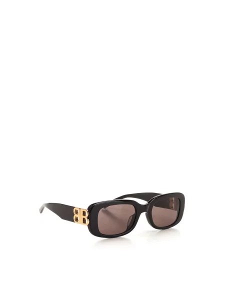 Lniane okulary przeciwsłoneczne Balenciaga Dynasty czarne