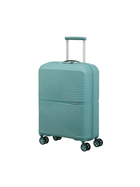 Lniana walizka American Tourister zielona