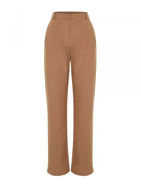 Trendyol Pantaloni cu dungă caramel maro