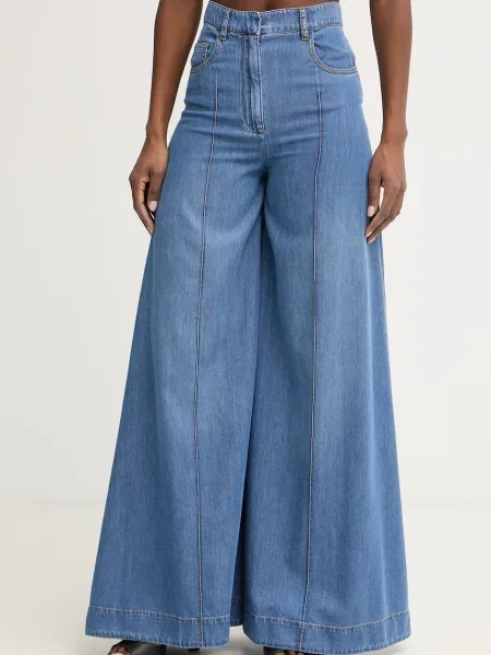 Simona Corsellini jeansy wide leg niebieskie