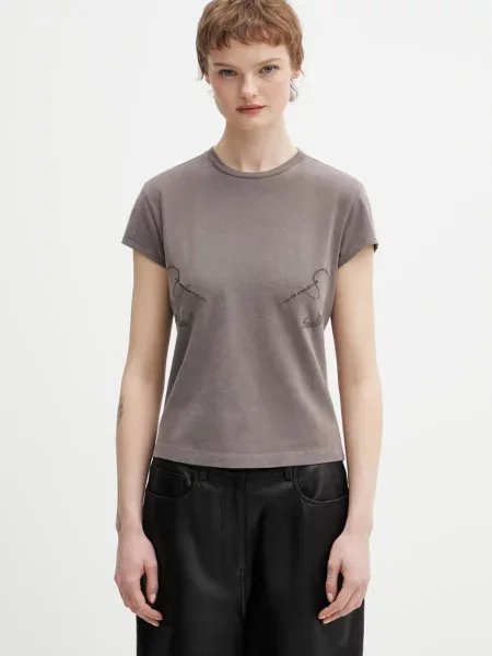 Jean Paul GAULTIER t-shirt Needles brązowy szara