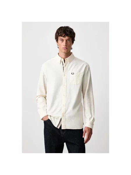 Koszula Fred Perry z twillu beżowa