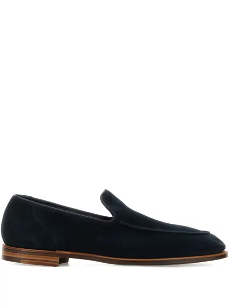 Pantofi loafer Crockett & Jones din piele de căprioară albastru