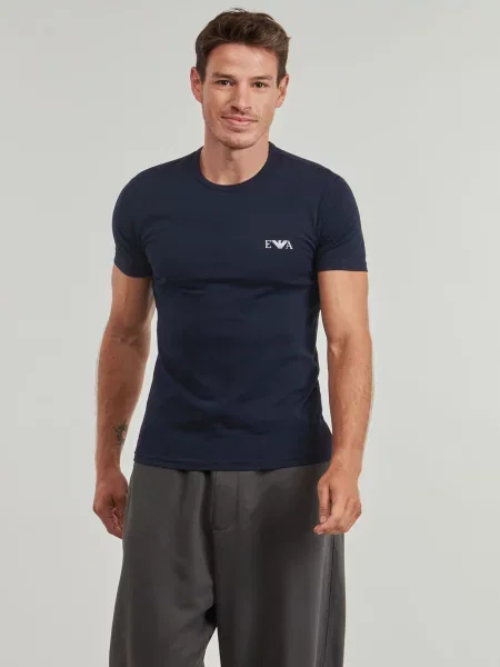 Majica Emporio Armani s okruglim izrezom plava