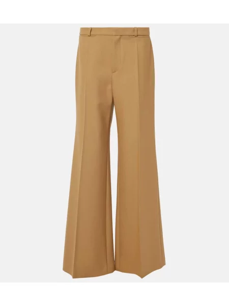 Pantaloni Chloé de lână maro