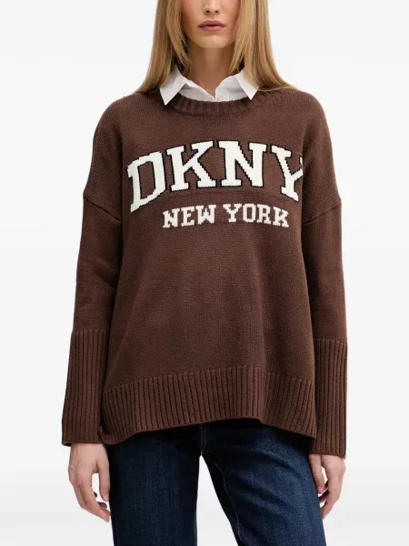 Pulover Dkny cu autograf maro