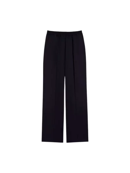 Szerokie spodnie Weekend Max Mara wełniane niebieskie