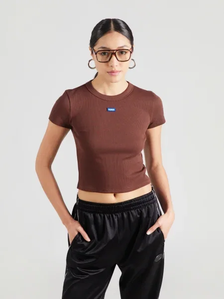 HUGO Tricou ciocolatiu maro
