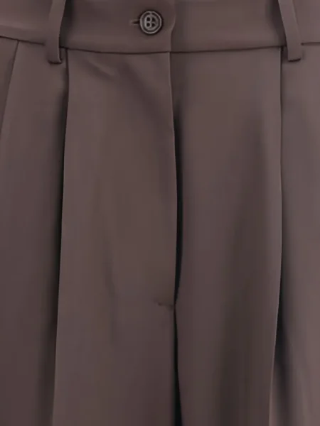 Pantaloni P.a.r.o.s.h. cu talie înaltă plisate maro