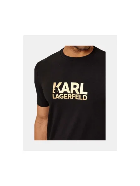 Karl Lagerfeld Tricou crem / negru auriu