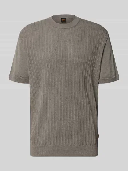 T-shirt o kroju regular fit z mieszanka lnu i bawełny model KAJORDINO' Boss Orange