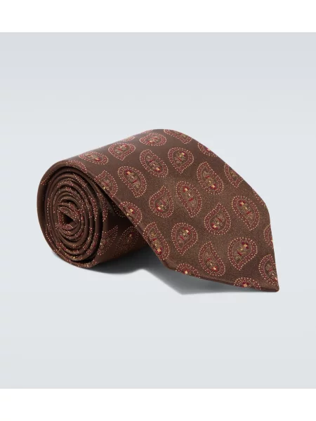 Hedvábná kravata Charvet hnědá