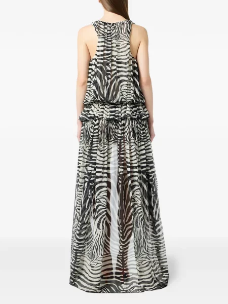 Rochie Blumarine cu imagine cu model zebră de costum alb