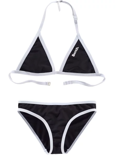 BENCH Costum de baie două piese negru / murdar alb