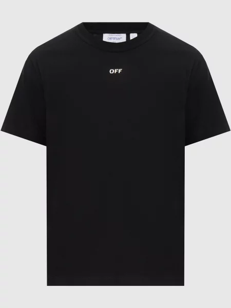 Чорна футболка з принтом Industrial half Arrow Off-white біла