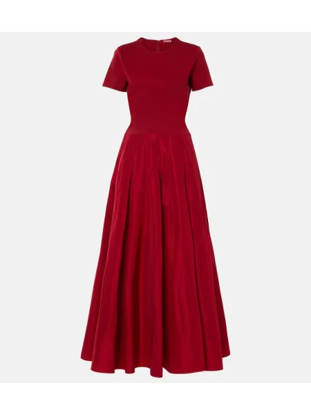 Rochie maxi Staud plisată de costum roșu
