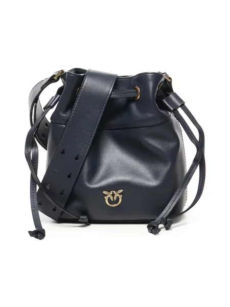 Mała mały torebka skórzana Pinko wiązana niebieska