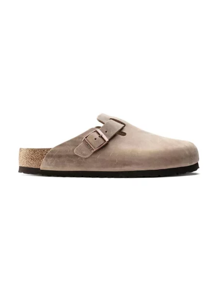 Șlapi Birkenstock din piele fără armătură maro