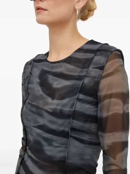Rochie midi Samsøe Samsøe plasă până la genunchi de costum gri