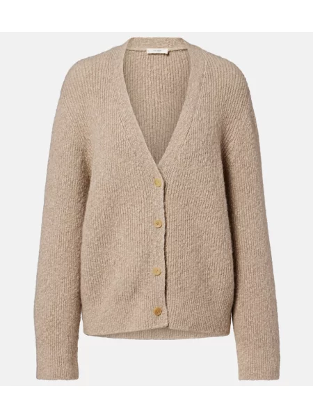 Cardigan The Row din cașmir bej