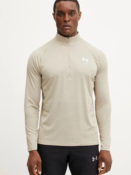 Dukserica za trening Under Armour Tech Textured s uzorkom bež