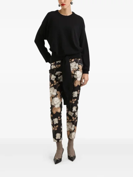 Raštuotos kelnės Dolce & Gabbana juoda
